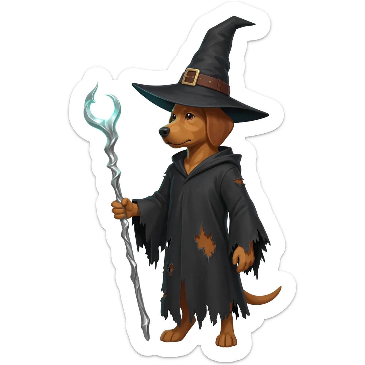 Dog wizard sticker