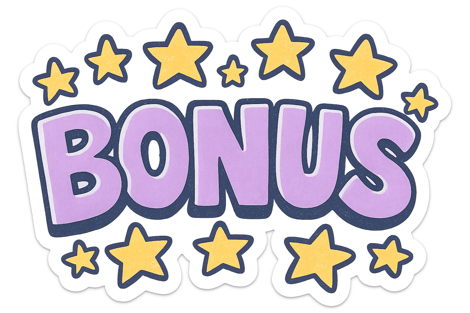 LAS LETRAS DEBEN SER VIOLETA PASTEL Y LAS ESTRELLAS AMARILLAS DEBES MANTENER EXACTAMENTE LA IMAGEN ORIGINAL, LOS BORDES DEBEN SER BLANCOS EN LUGAR DE NEGRO, AGRGA UN EFECTO 3D sticker