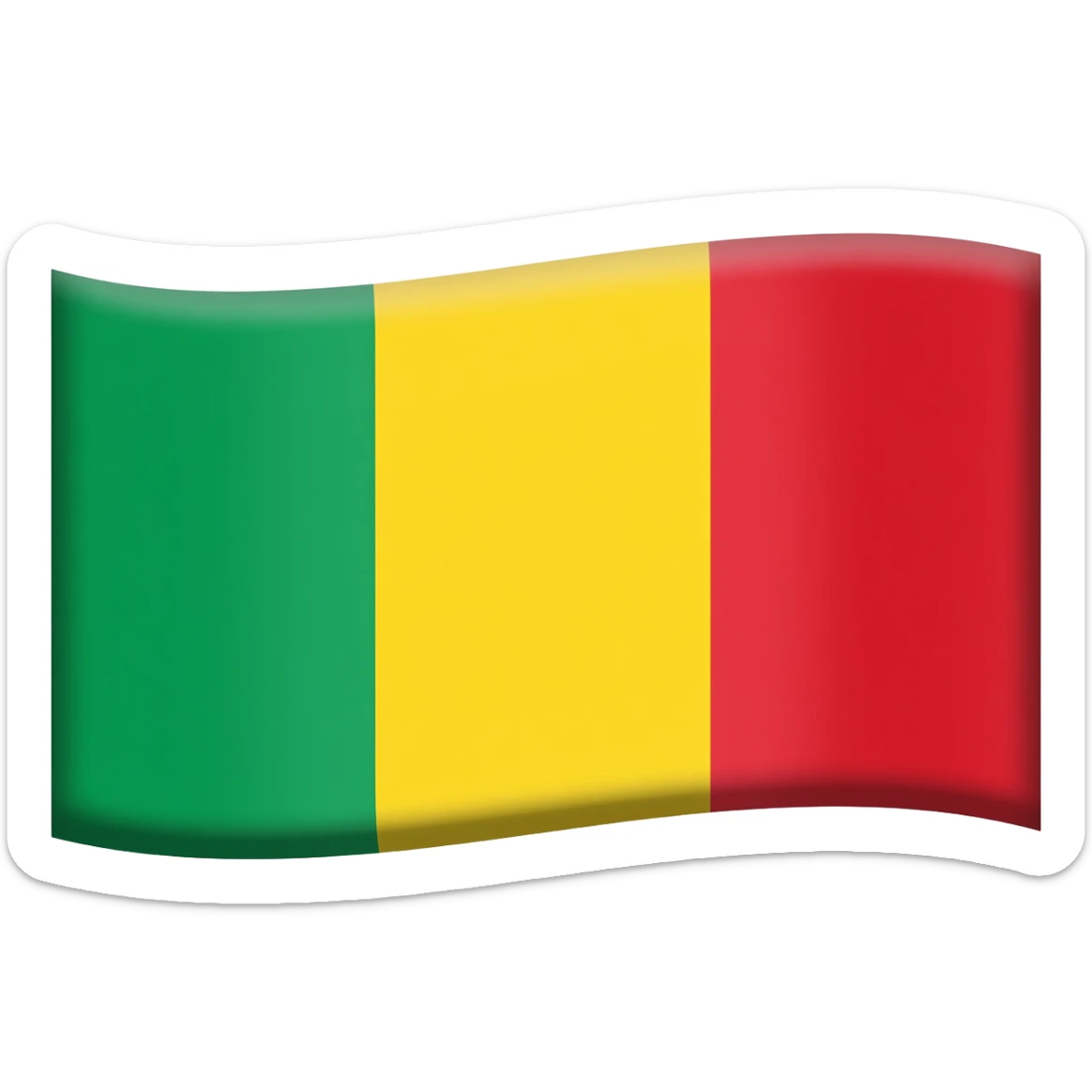 plain geen yellow and red flag sticker