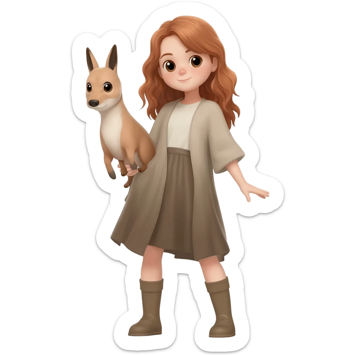 girl with an animal sticker