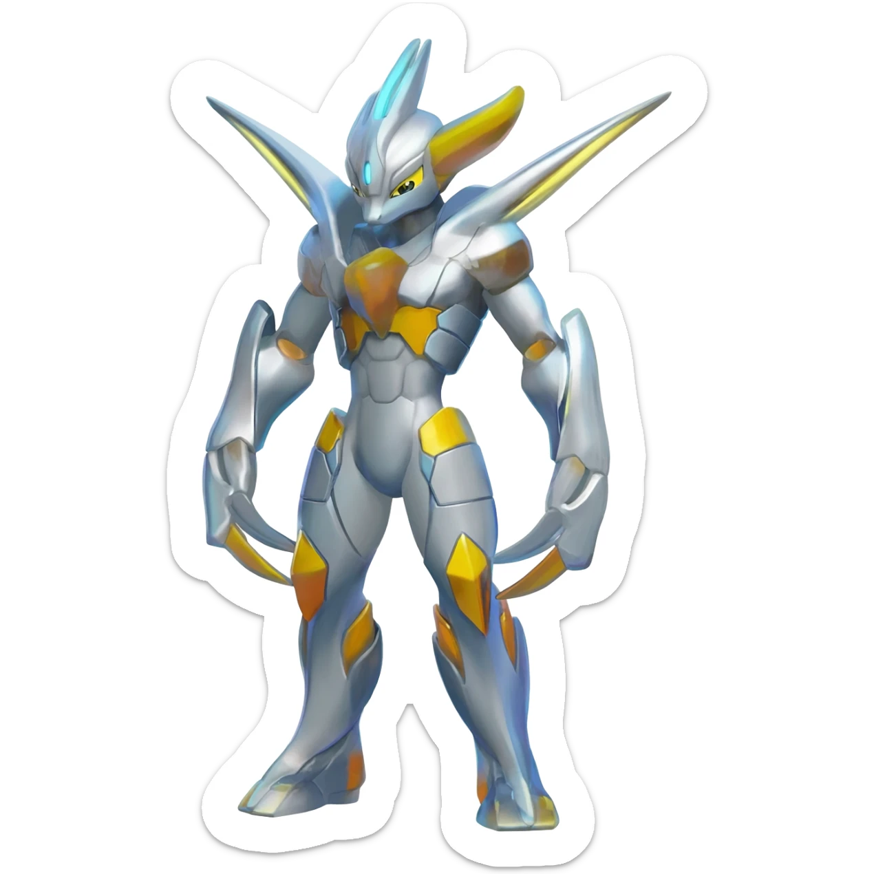 Shiny Cool Futuristic Salandit-Lombax-Sergal-Cyclizar-Genesect-Pokémon, full body sticker