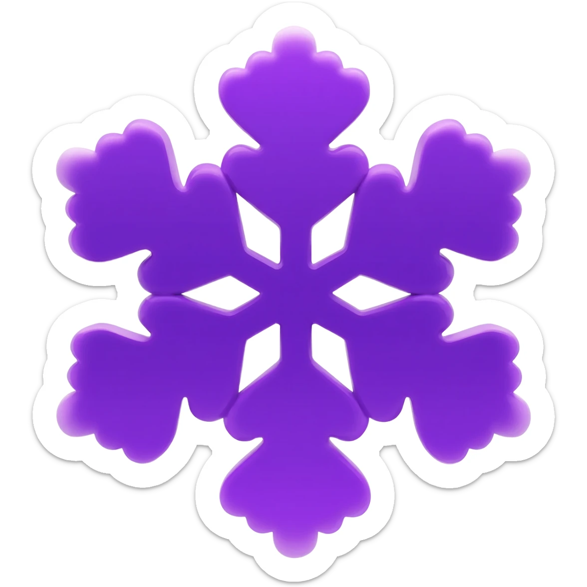Purple snowflake sticker