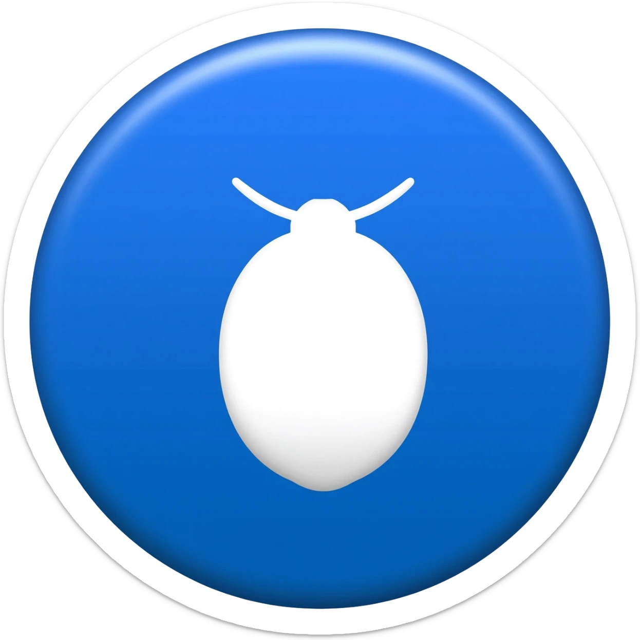A white color tick with a blue background of circle sticker