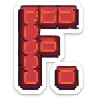 pixel art style text 'ZETRIX' in all caps, red color, blocky retro font sticker