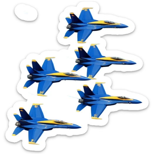 four US Navy Blue Angels f/a-18s flying in diamond formation sticker