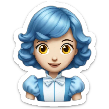 Alice in wonderland avec les cheveux et les yeux marrons  sticker