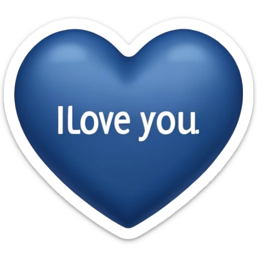Dark Blue heart with the words I Love You Ry in the middle  sticker