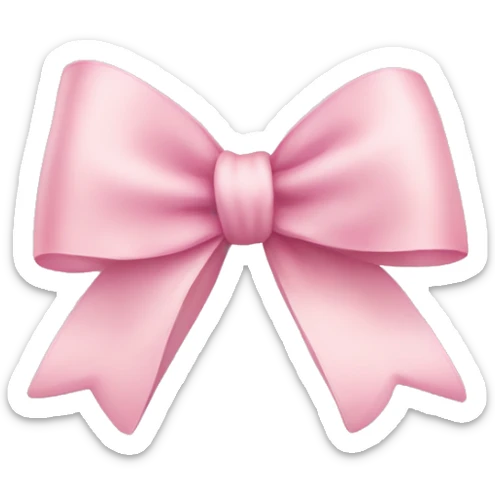 light pink ribbon bow sticker