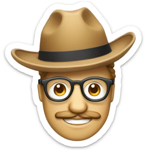 Un gars content avec un chapeau rigolo et des lunette qui tend le pouce vers le haut sticker