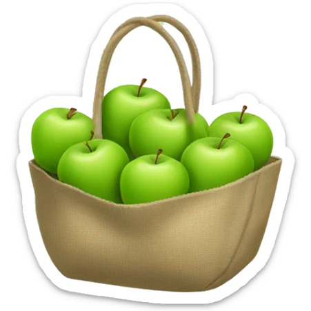 A bag of green apples that would be at a grocery store sticker