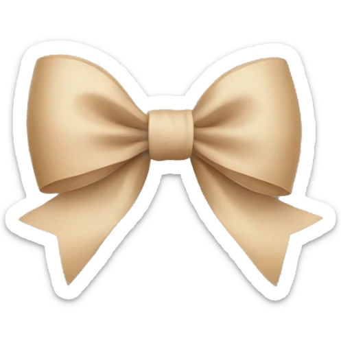 beige bow sticker