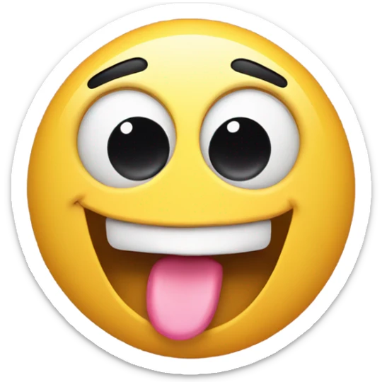tongue out emojis eyes with the tongue covering its teeth  sticker