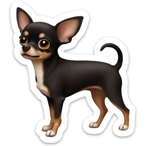Solid brown black chihuahua sticker