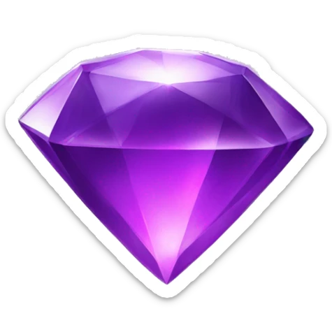 Generate me an emoji of a very valuable purple gem with glow sticker
