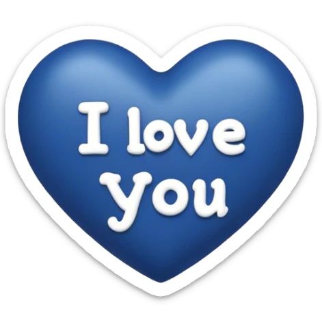 Dark Blue heart with the words I Love You Ry in the middle  sticker