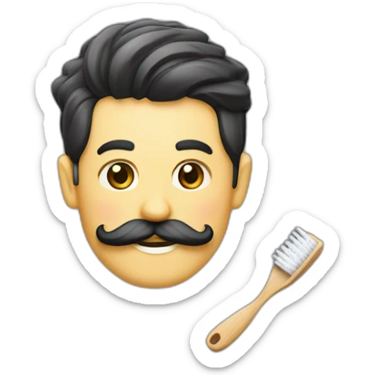 Homme en treillis allemand avec une moustache brosse a dent sticker