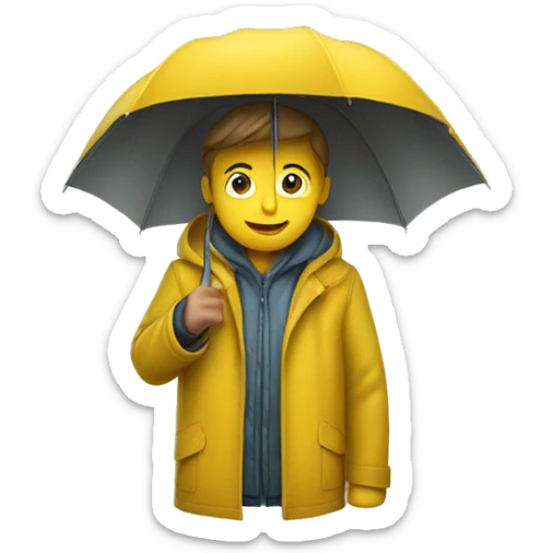 Manteau de pluie jaune sur porte manteau sticker