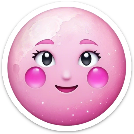 Pink Sparkly Moon sticker
