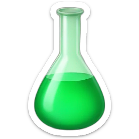 chemist's flask green sticker