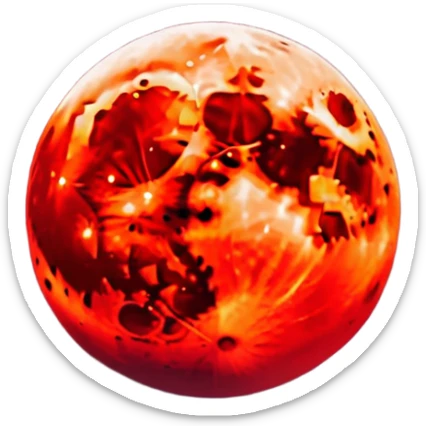 Edgy Black night sky with big Red vibrant neon-crimson-blood-moon Aesthetic Scenery full picture  sticker