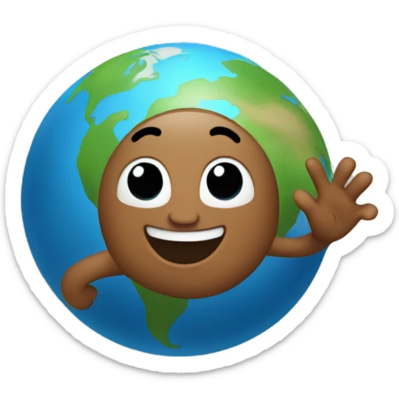 waving to earth sticker