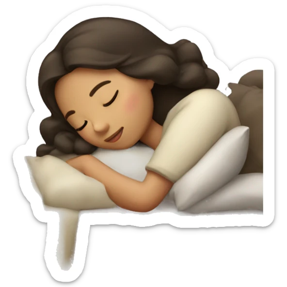 Brunette girl sleeping sticker