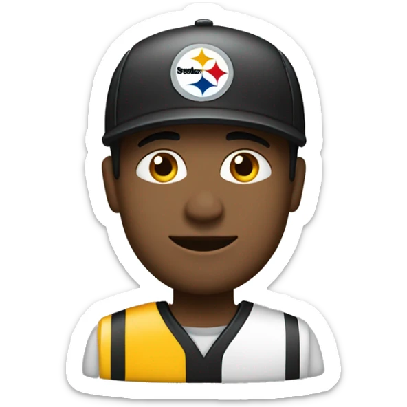 White Industrial worker wearing Pittsburgh Steelers hat sticker