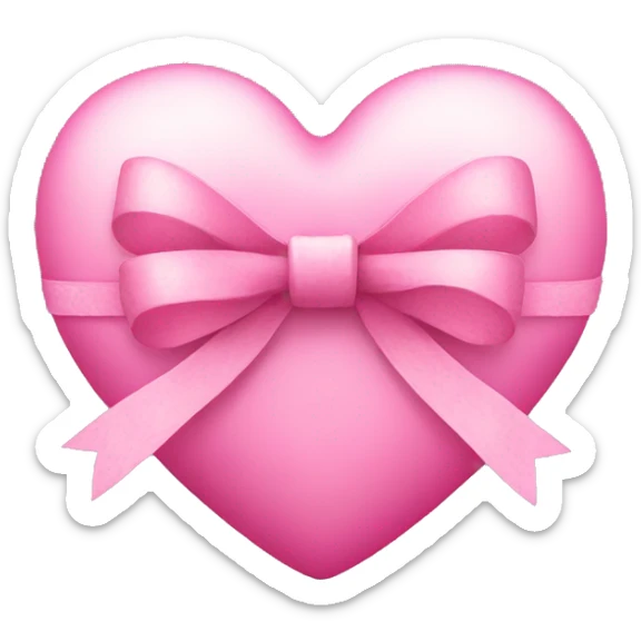 pink heart with bow  sticker