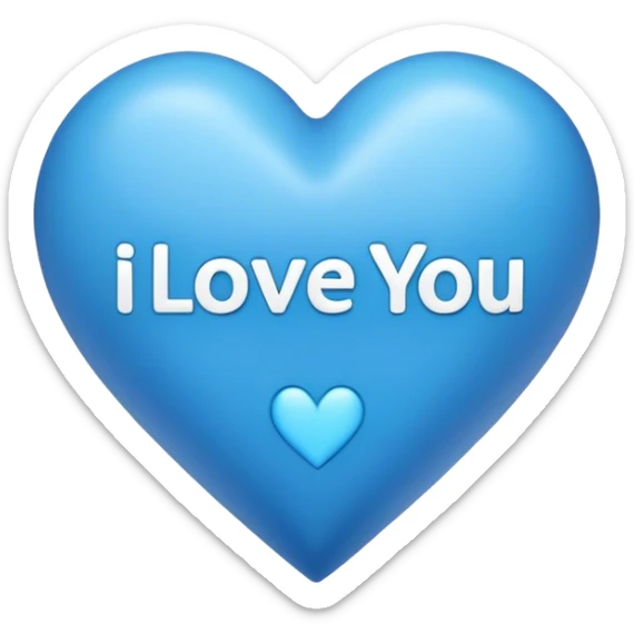 Blue heart with the words I Love You Ry in the middle  sticker