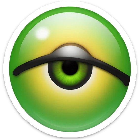 an eyeball with black eyelids and green/yellow/amber eyes with black pupil sticker