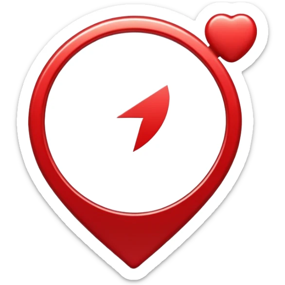 red map pin location marker, apple style emoji, representing Zielort destination sticker