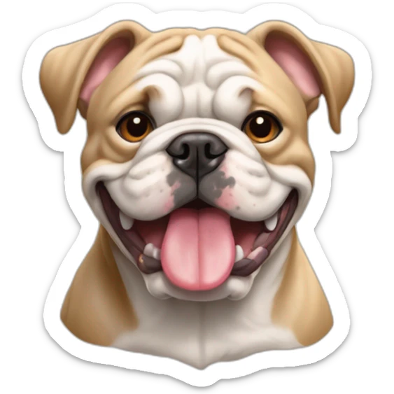 Bulldog frances all beige with the tongue out sticker