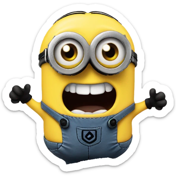 Minion in front of a pile of salt grinning sticker