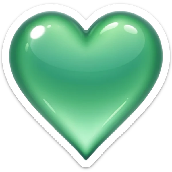 Corazón verde agua sticker