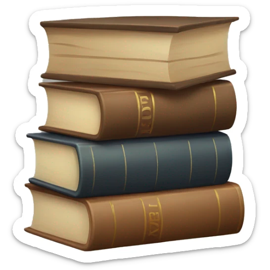 neutral stack of books sticker