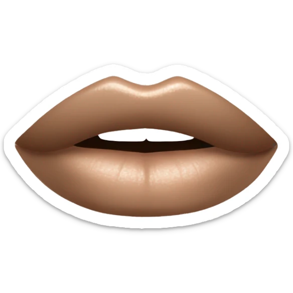 Lips that are light nude with a brown liner (not covering the whole lip) sticker