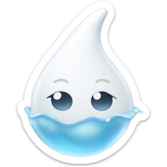 The white milky version of the water splash droplet emoji  sticker