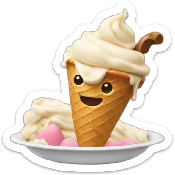 Pan eating a ice cream sticker