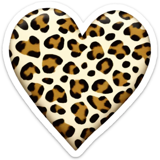 Leopard print heart  sticker