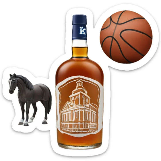 University of Kentucky embodiment, basketball, horses, Burbon  sticker