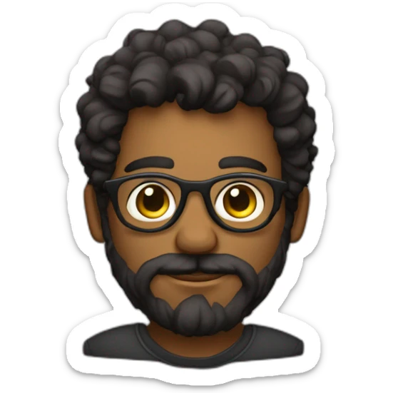 hombre de piel oscura pelo corto y rizado con lentes de sol  sticker