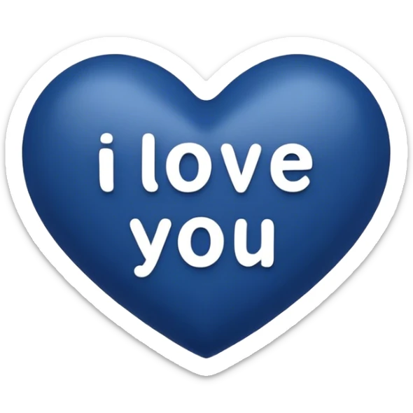 Dark Blue heart with the words I Love You Ry in the middle  sticker