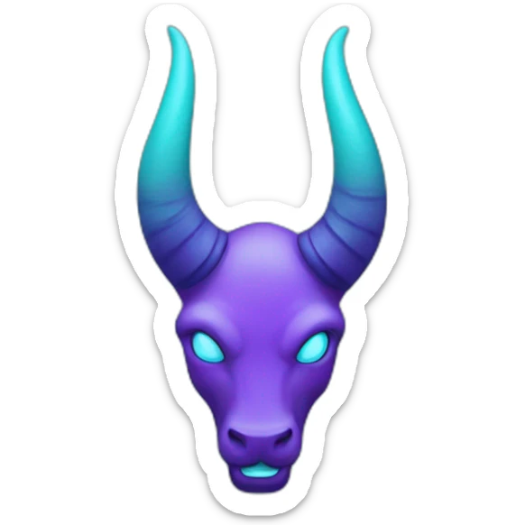 A sign of the horns purple and turquoise  sticker