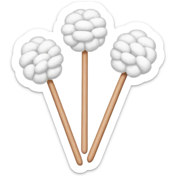 cotton swabs, wooden sticks with cotton balls at the ends sticker