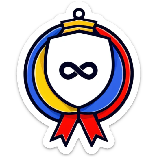 lifetime warranty badge with infinity symbol and medal ribbon sticker