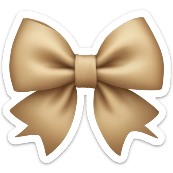 Beige bow sticker