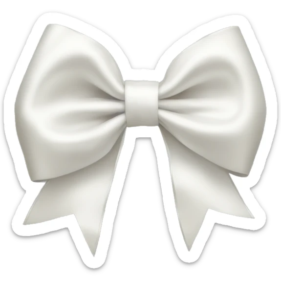 white satin bow sticker