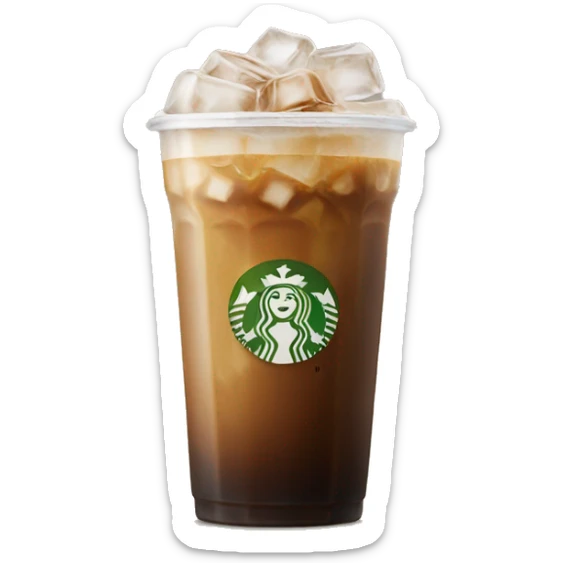 Starbuck ice coffee with ice cubes sticker