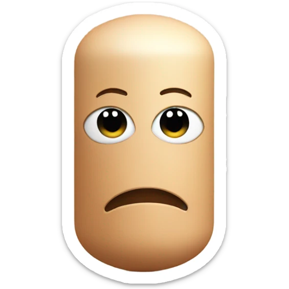 Large skin color cylinder attached to two skin colored spheres sticker