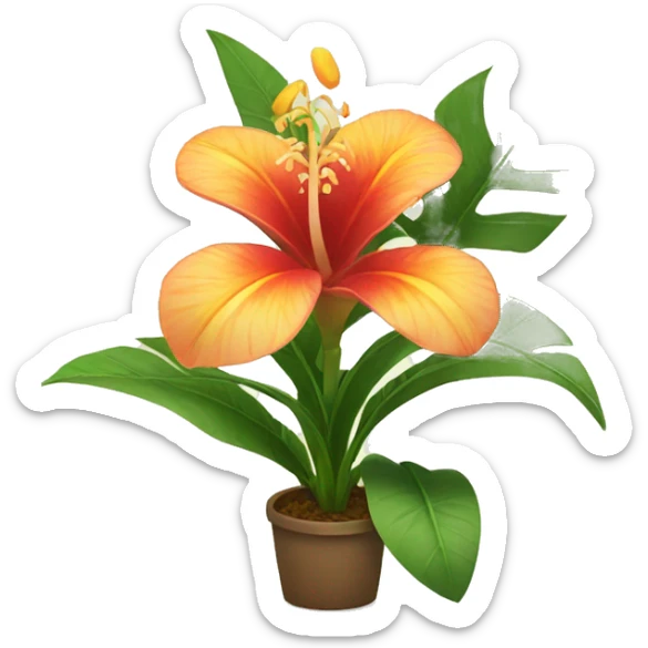 Tropical flower sticker